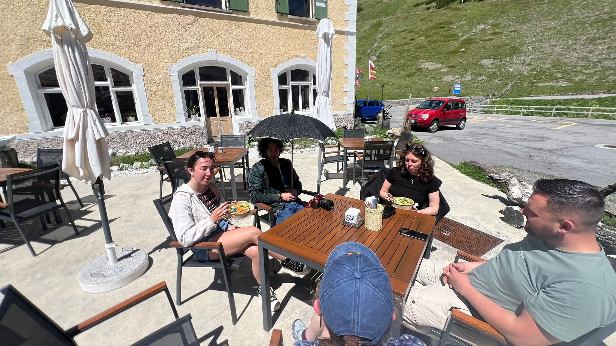 Lovely lunch at the bottom of Stelvio.